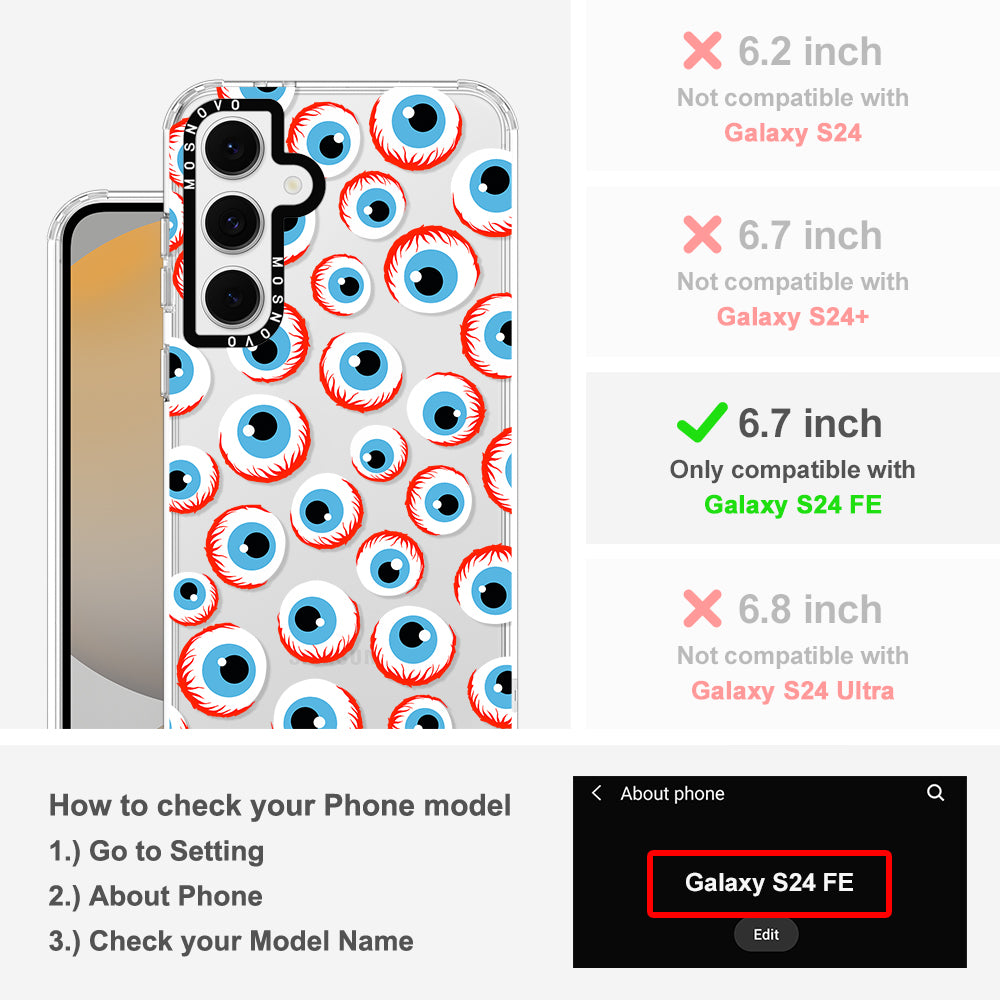 Scary Eyeball Phone Case - Samsung Galaxy S24 FE Case - MOSNOVO