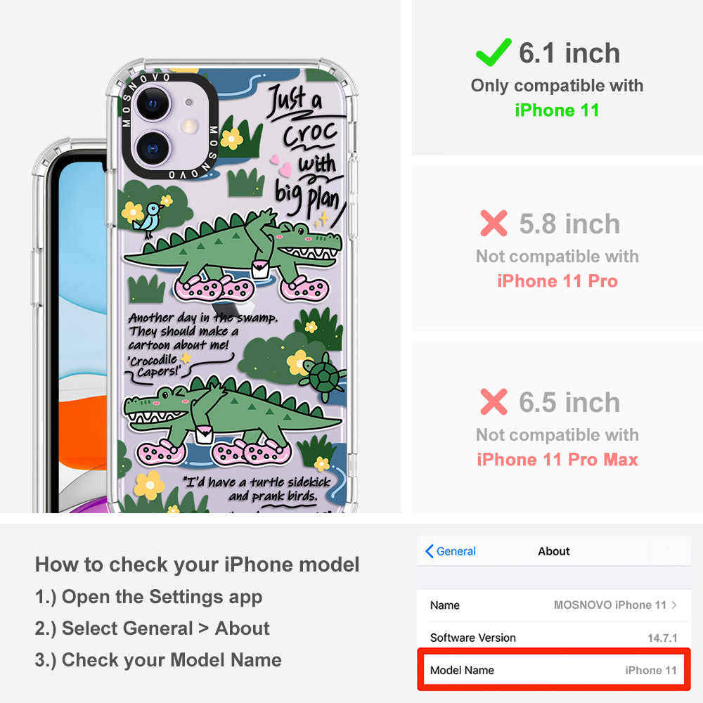 Croc with Big Plan Phone Case - iPhone 11 Case