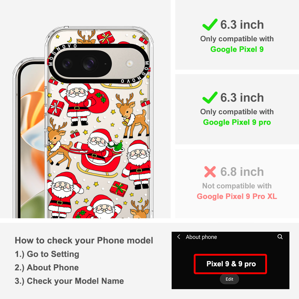 Cute Santa Claus Deer Phone Case - Google Pixel 9 Pro Case