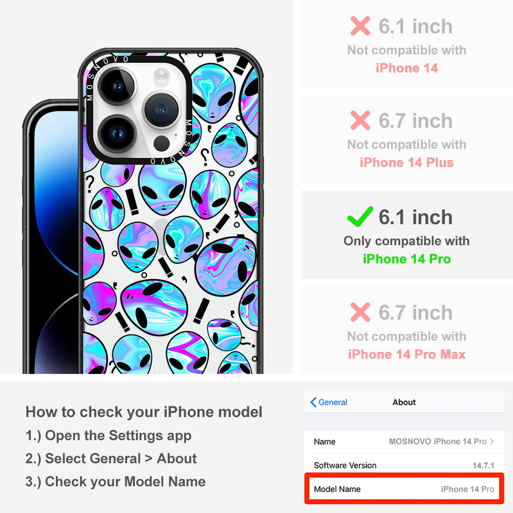 Alien Phone Case - iPhone 14 Pro Case Clear Black ShockStone