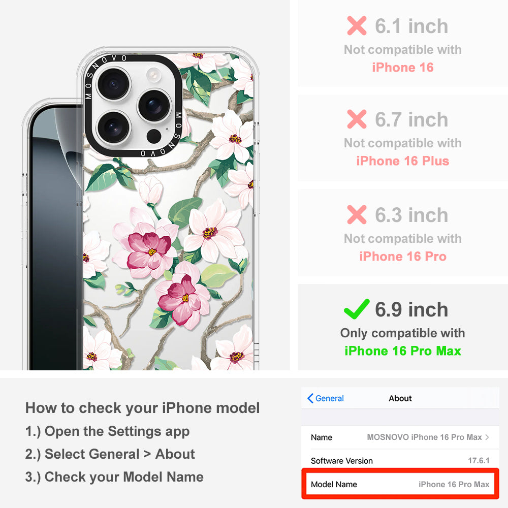 Magnolia Phone Case - iPhone 16 Pro Max Case - MOSNOVO