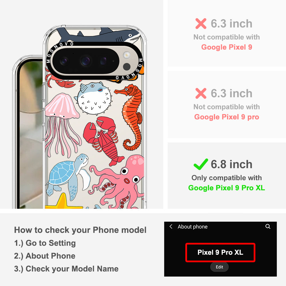 Cute Sea Animal Phone Case - Google Pixel 9 Pro XL Case