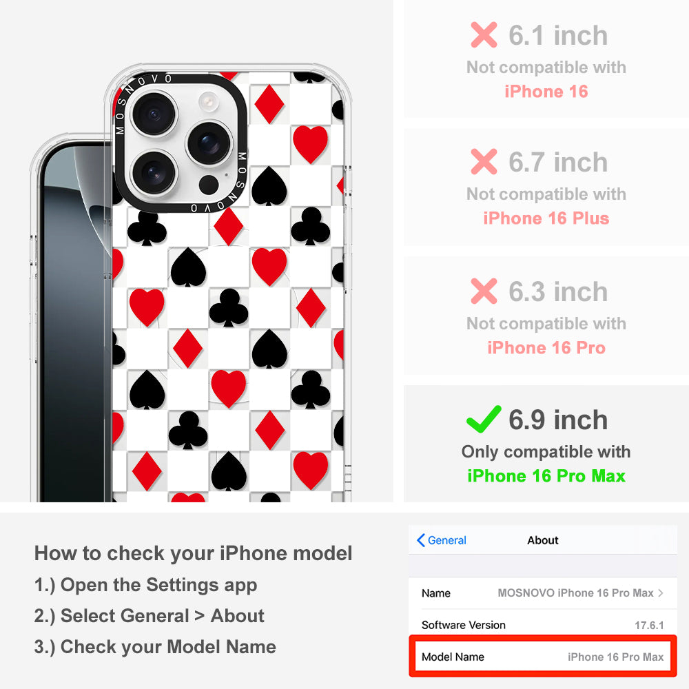 Checker Poker Phone Case - iPhone 16 Pro Max Case - MOSNOVO