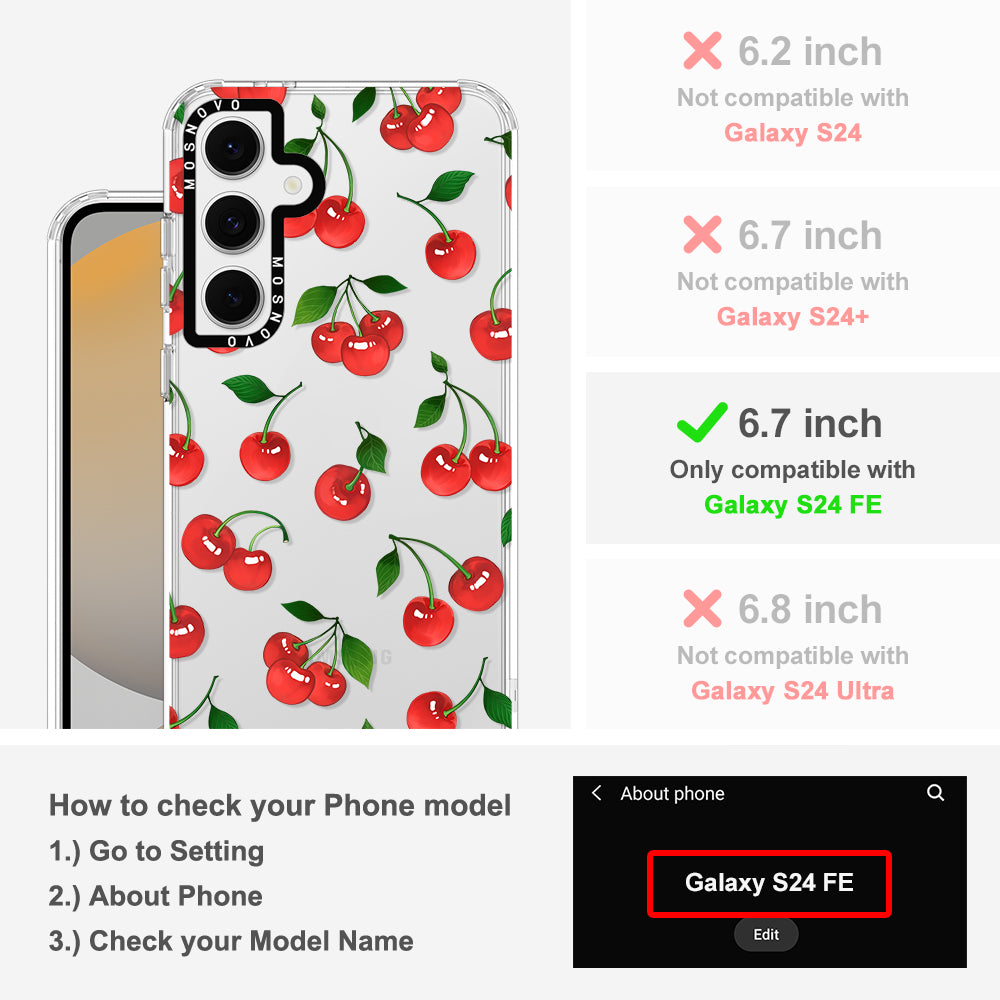 Poppy Cherry Phone Case - Samsung Galaxy S24 FE Case - MOSNOVO