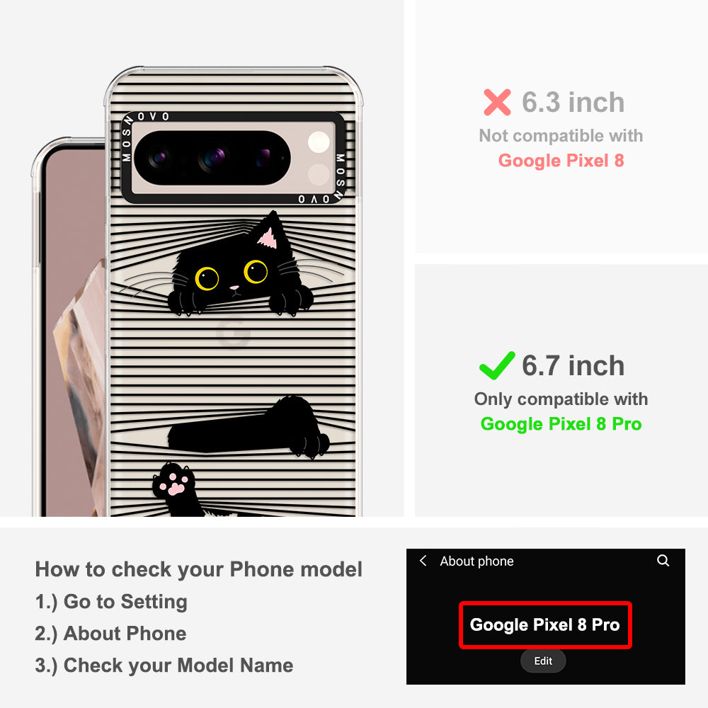 Hidden Black Cat Phone Case - Google Pixel 8 Pro Case