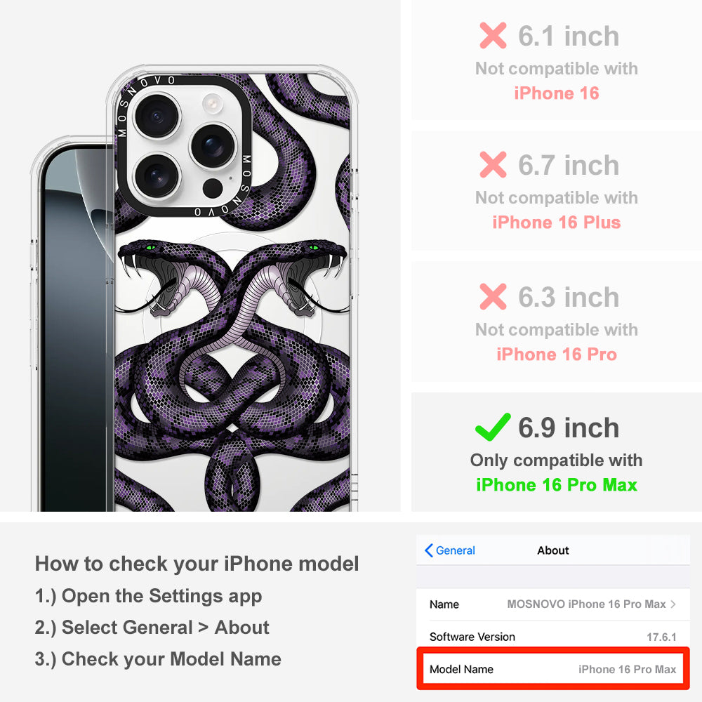 Mystery Snake Phone Case - iPhone 16 Pro Max Case - MOSNOVO