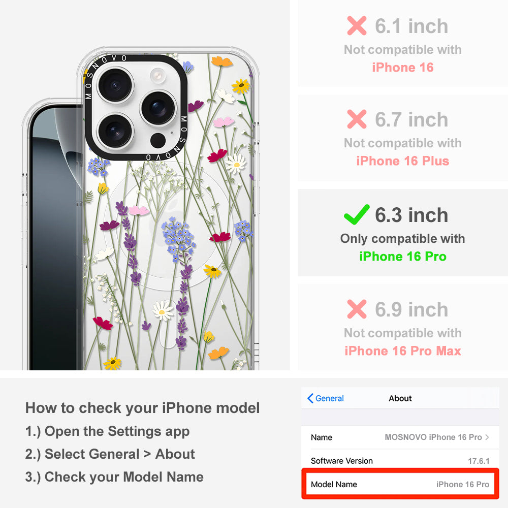 Floral Garden Lavender Daisy Flower Phone Case - iPhone 16 Pro Case - MOSNOVO