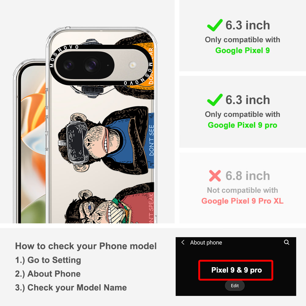 Don't Speak, Don't See,Don't Hear Phone Case - Google Pixel 9 Case