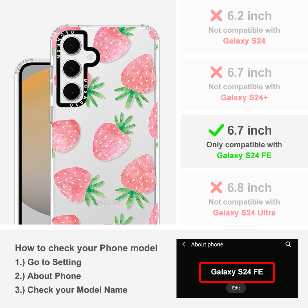 Pastel Strawberry Phone Case - Samsung Galaxy S24 FE Case - MOSNOVO