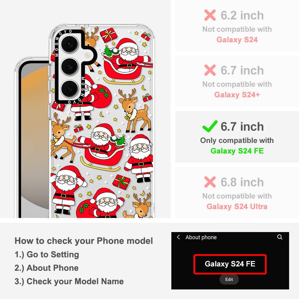 Cute Santa Claus Deer Phone Case - Samsung Galaxy S24 FE Case - MOSNOVO