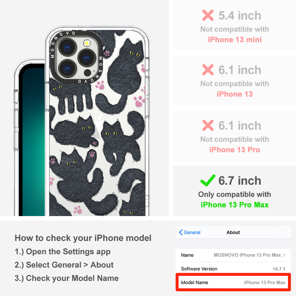Black Furry Cat Phone Case - iPhone 13 Pro Max Case