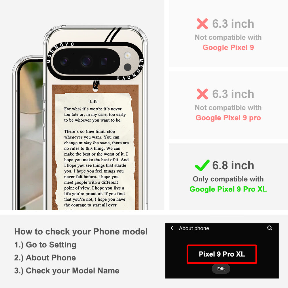 Life Quote Phone Case - Google Pixel 9 Pro XL Case