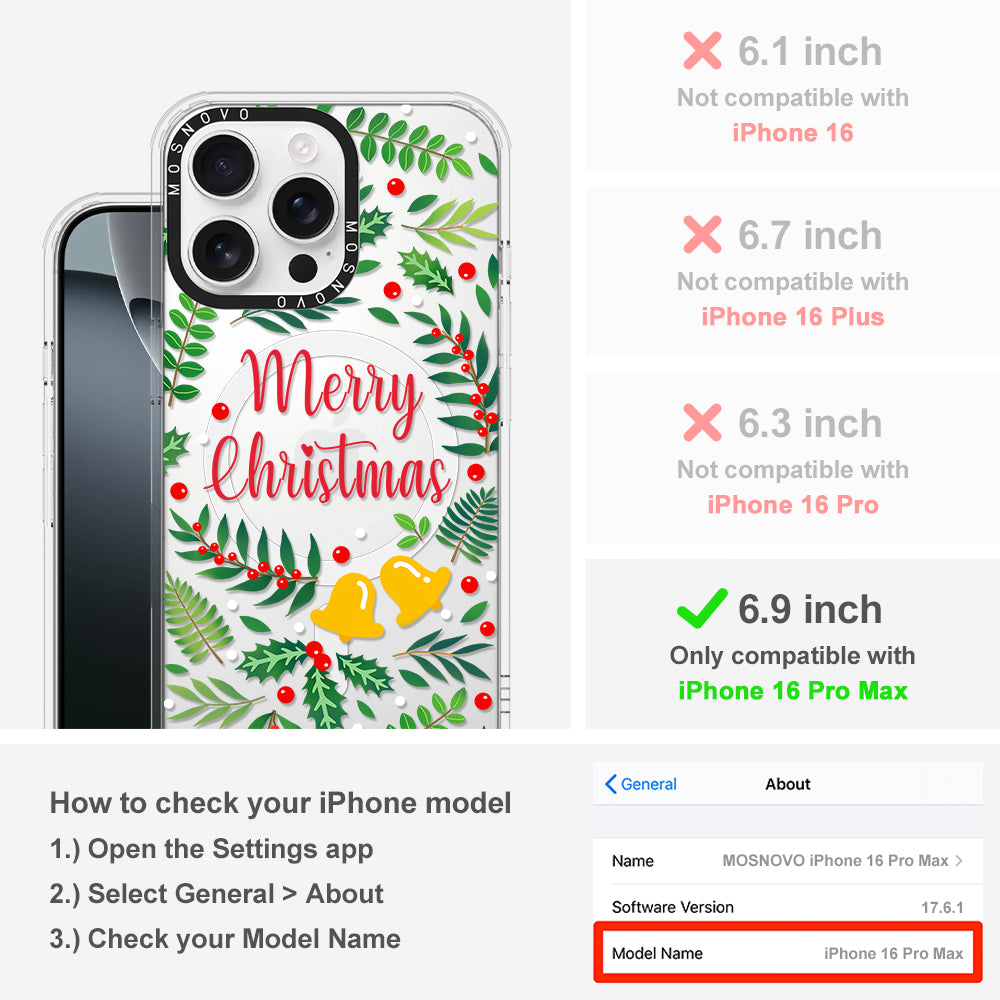 Merry Christmas Phone Case - iPhone 16 Pro Max Case - MOSNOVO