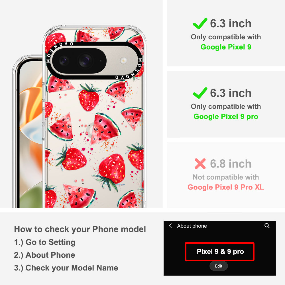 Watermelon and Strawberry Phone Case - Google Pixel 9 Pro Case