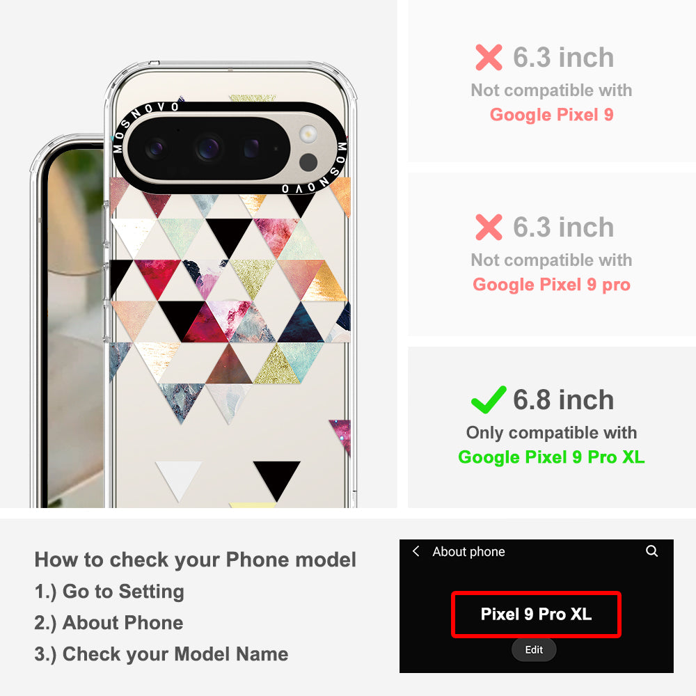 Triangles Stone Marble Phone Case - Google Pixel 9 Pro XL Case