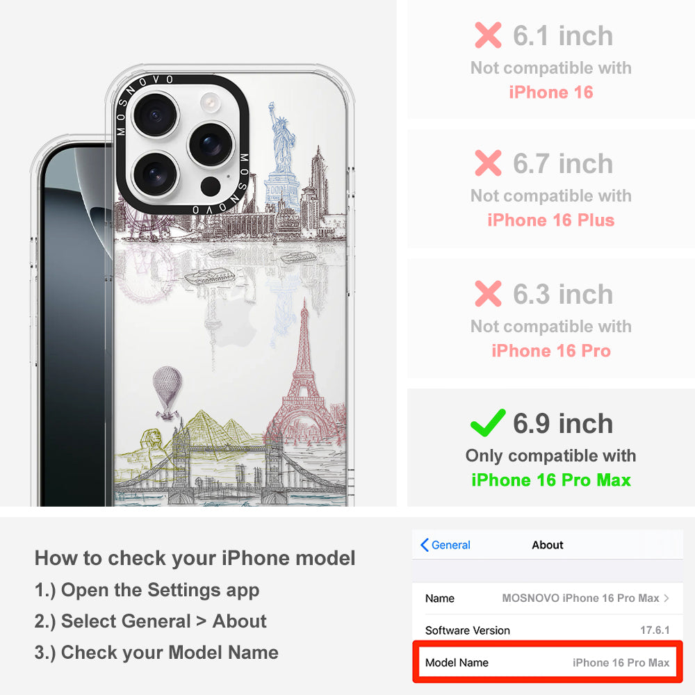 The World City Phone Case - iPhone 16 Pro Max Case - MOSNOVO