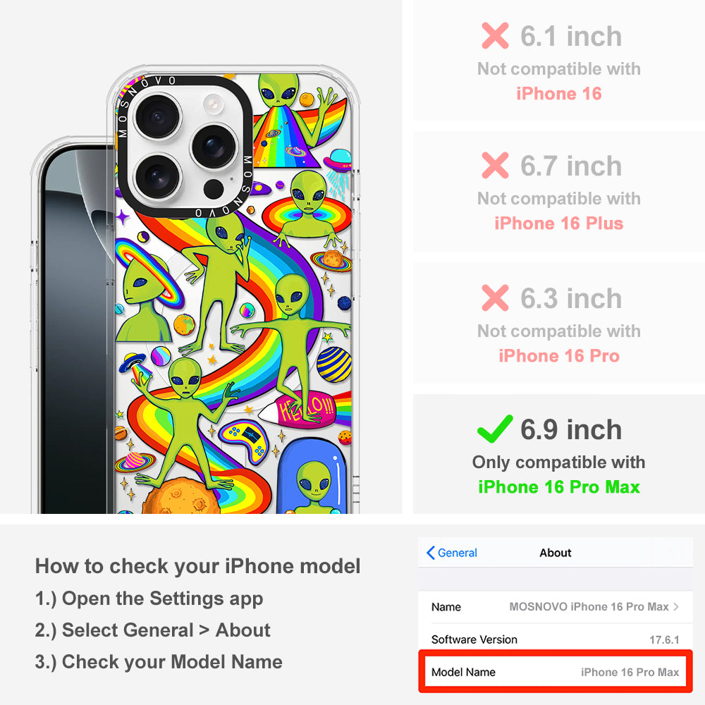 Funny Alien Phone Case - iPhone 16 Pro Max Case - MOSNOVO