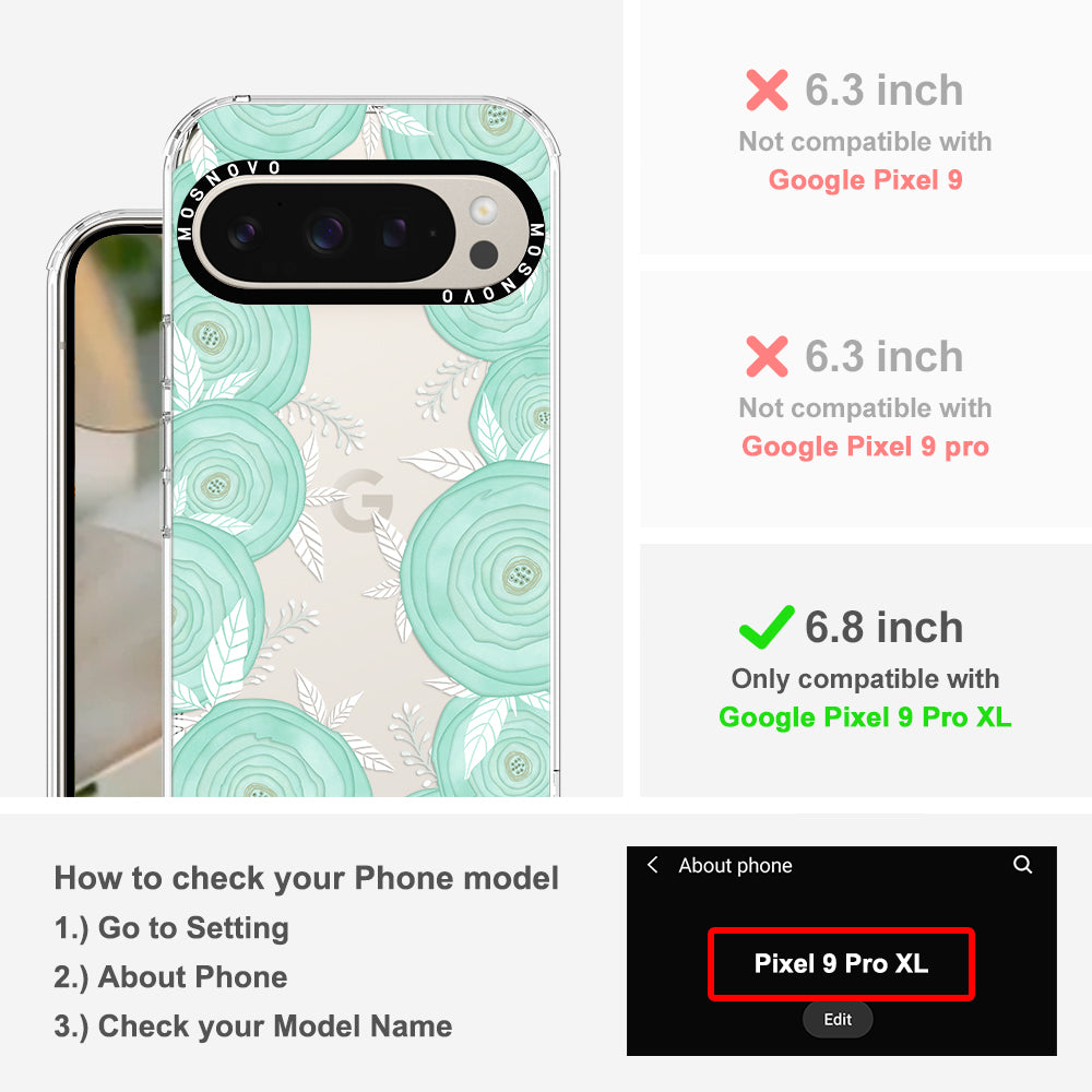 Mint Flower Phone Case - Google Pixel 9 Pro XL Case