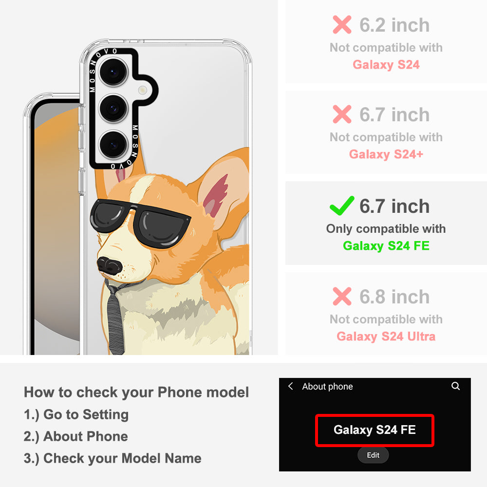 Fluffy Corgi Phone Case - Samsung Galaxy S24 FE Case - MOSNOVO