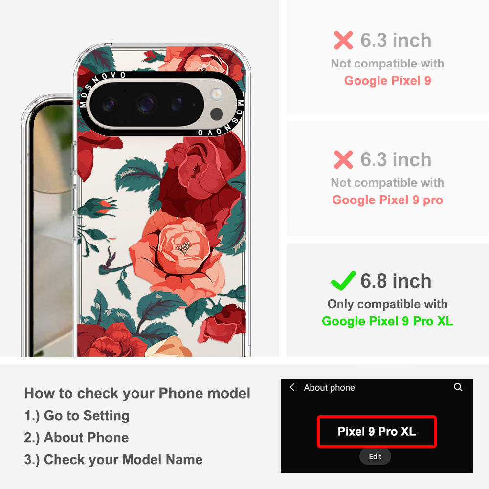 Vintage Red Rose Phone Case - Google Pixel 9 Pro XL Case