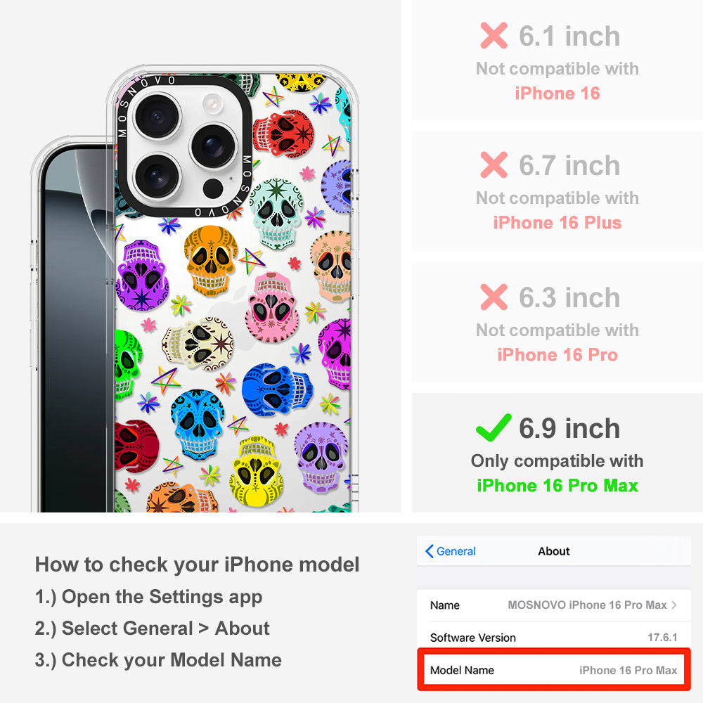 Skull Phone Case - iPhone 16 Pro Max Case - MOSNOVO