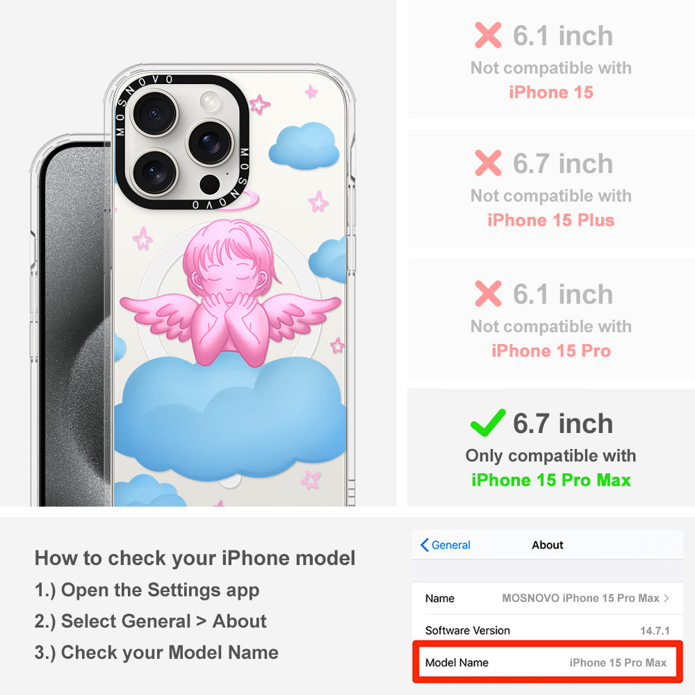 Pink Serenity Angel Phone Case - iPhone 15 Pro Max Case