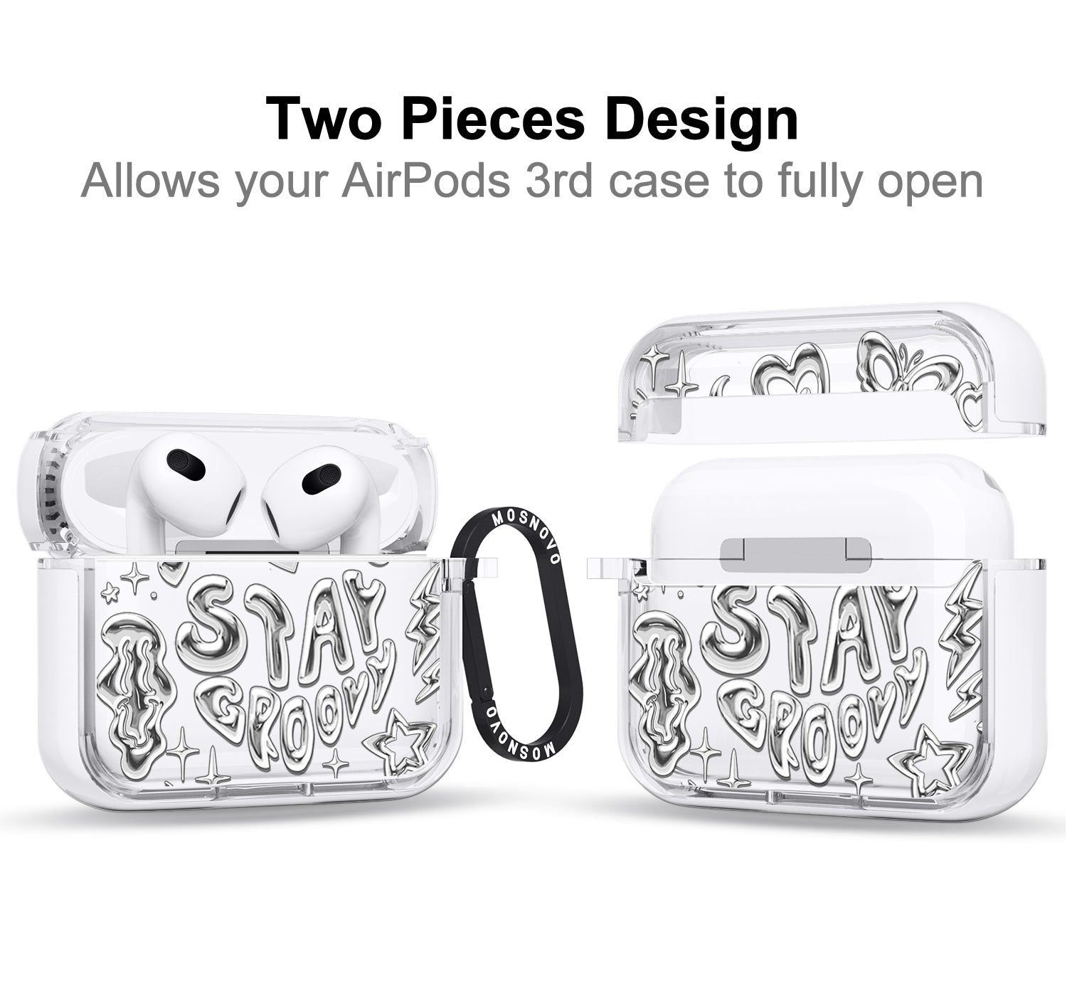 Silver Chrome Art (Flat Print) AirPods 3 Case (3rd Generation)