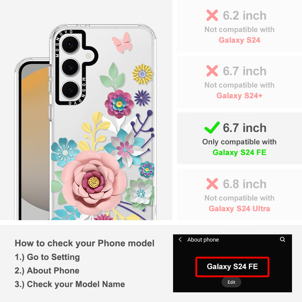 3D Floral Phone Case - Samsung Galaxy S24 FE Case - MOSNOVO