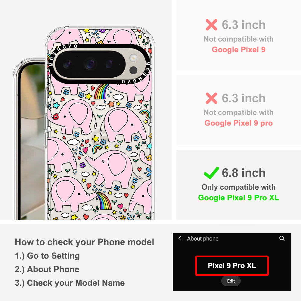 Cute Pink Elephant Phone Case - Google Pixel 9 Pro XL Case