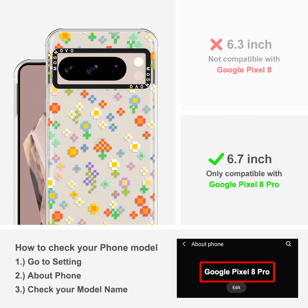 Pixel-Floral Phone Case - Google Pixel 8 Pro Case