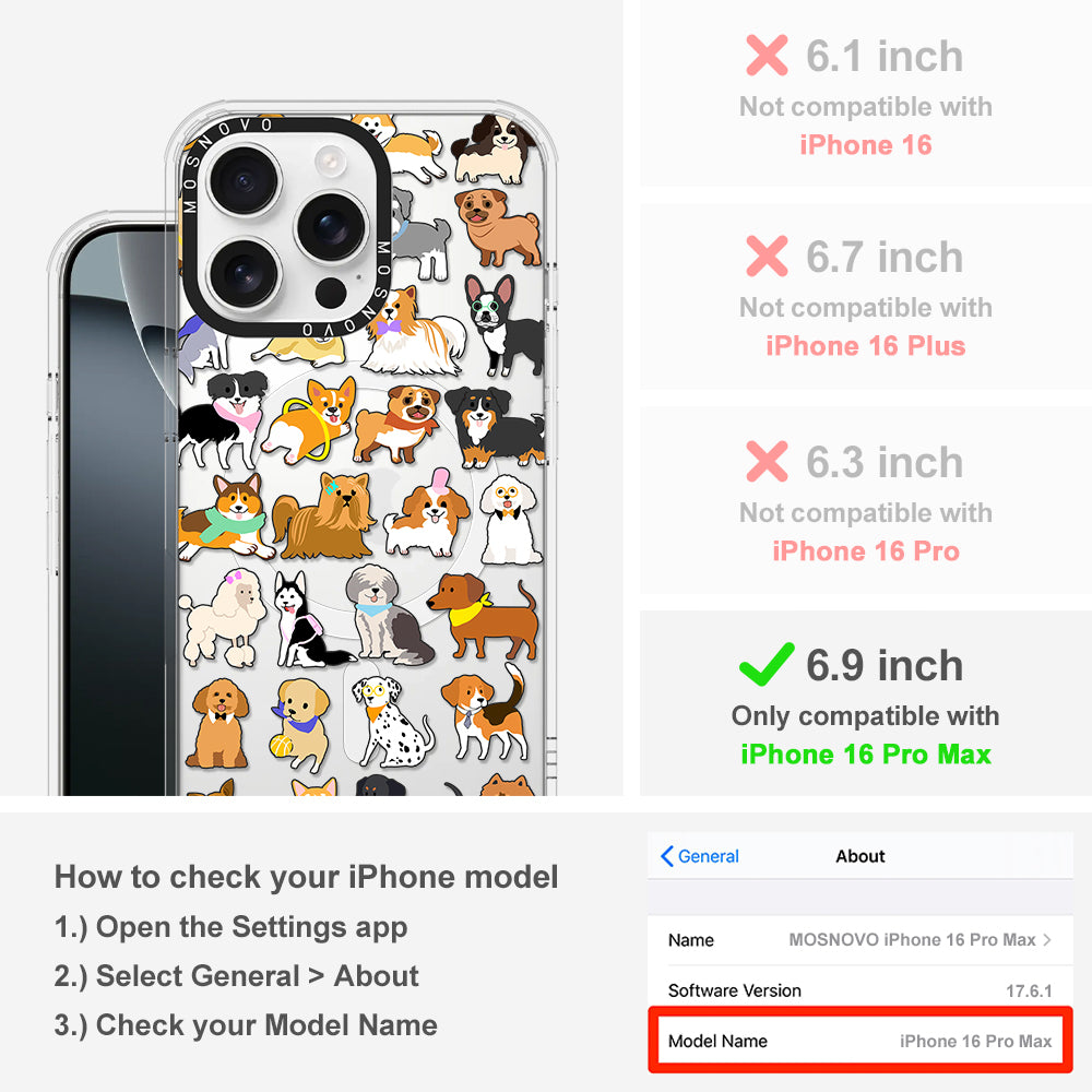 Cute Puppy Phone Case - iPhone 16 Pro Max Case - MOSNOVO