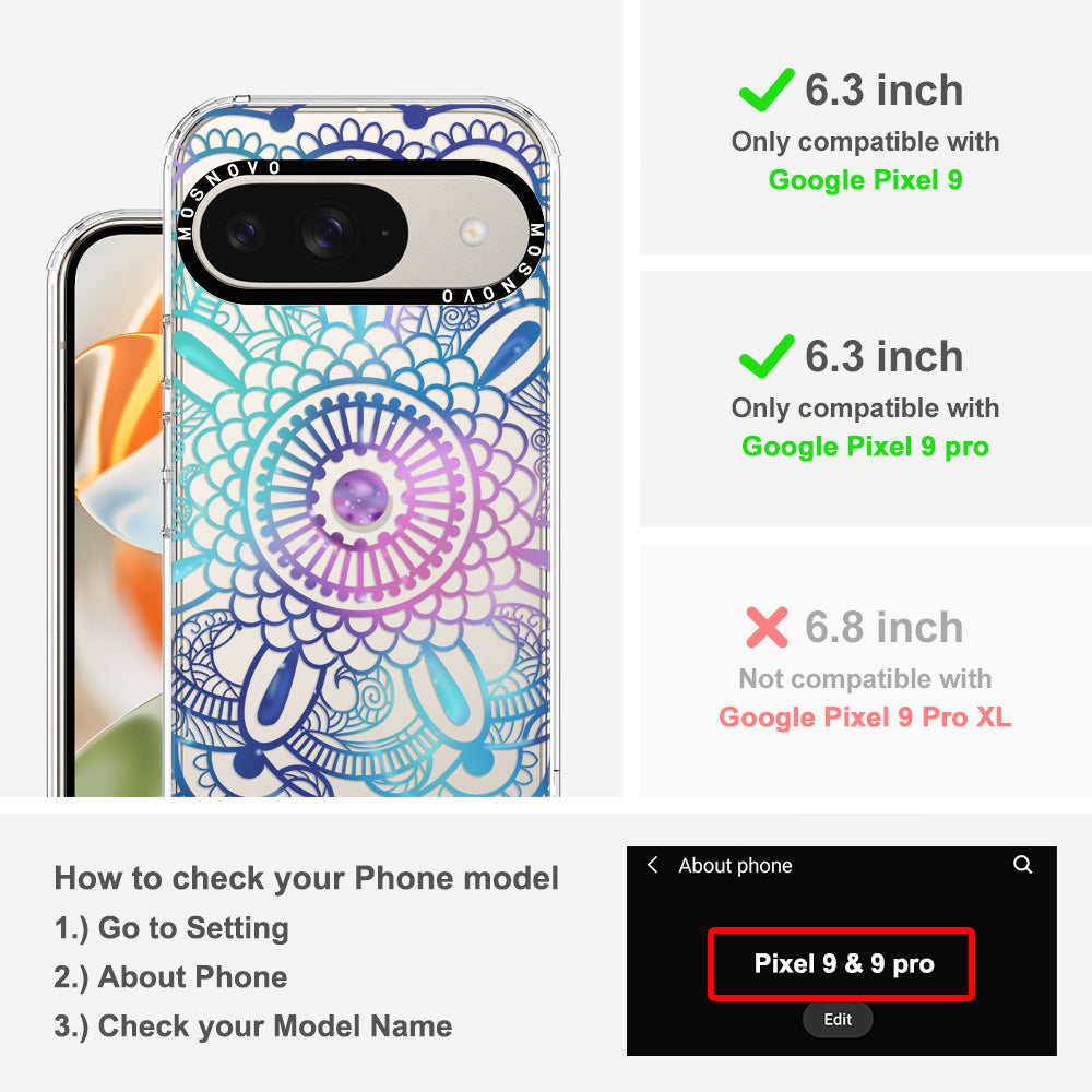Violet Blue Mandala Phone Case - Google Pixel 9 Case