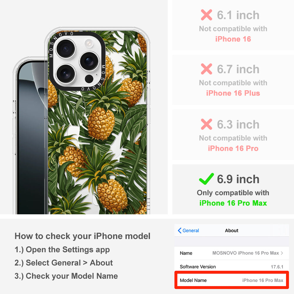 Pineapple Botany Phone Case - iPhone 16 Pro Max Case - MOSNOVO