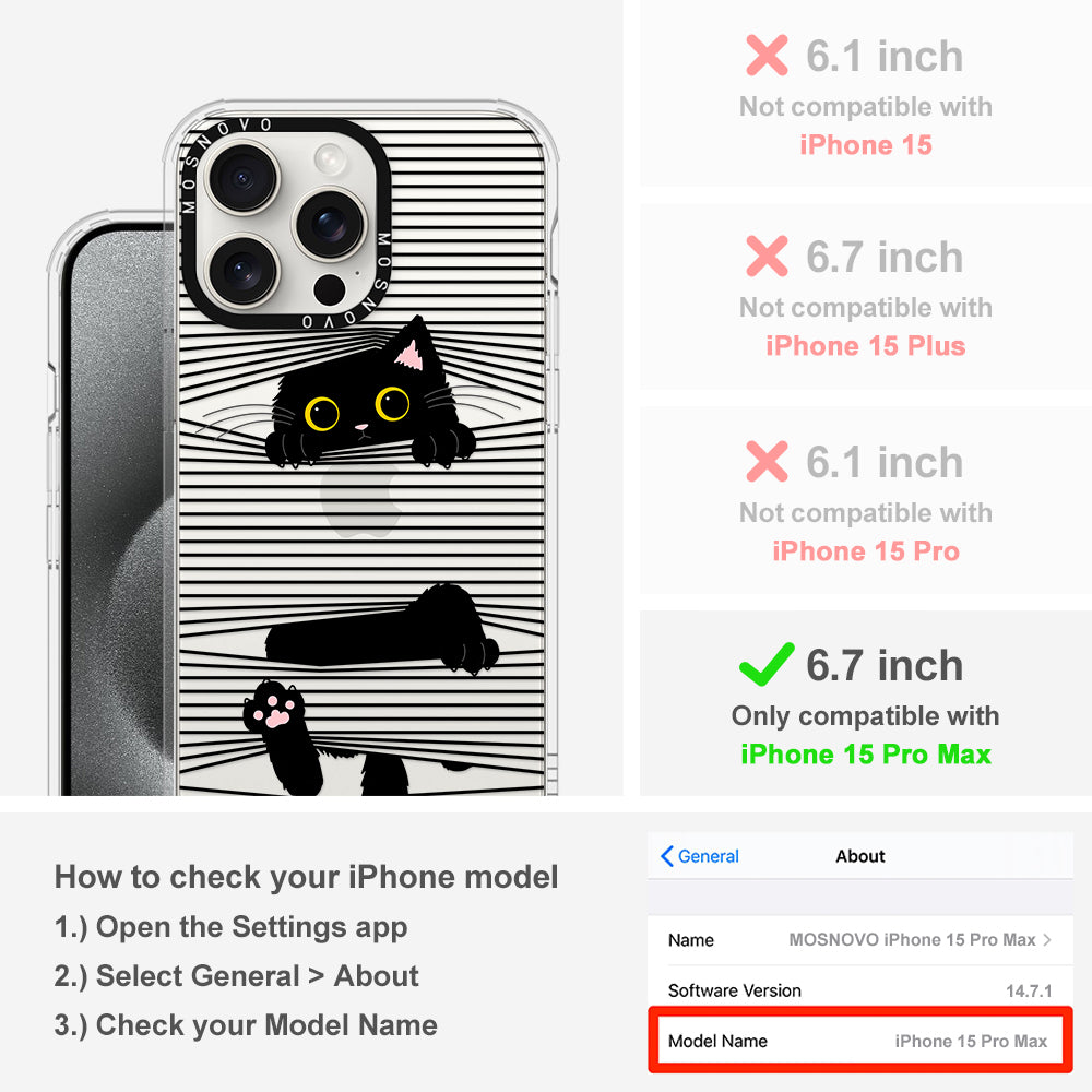 Hidden Black Cat Phone Case - iPhone 15 Pro Max Case