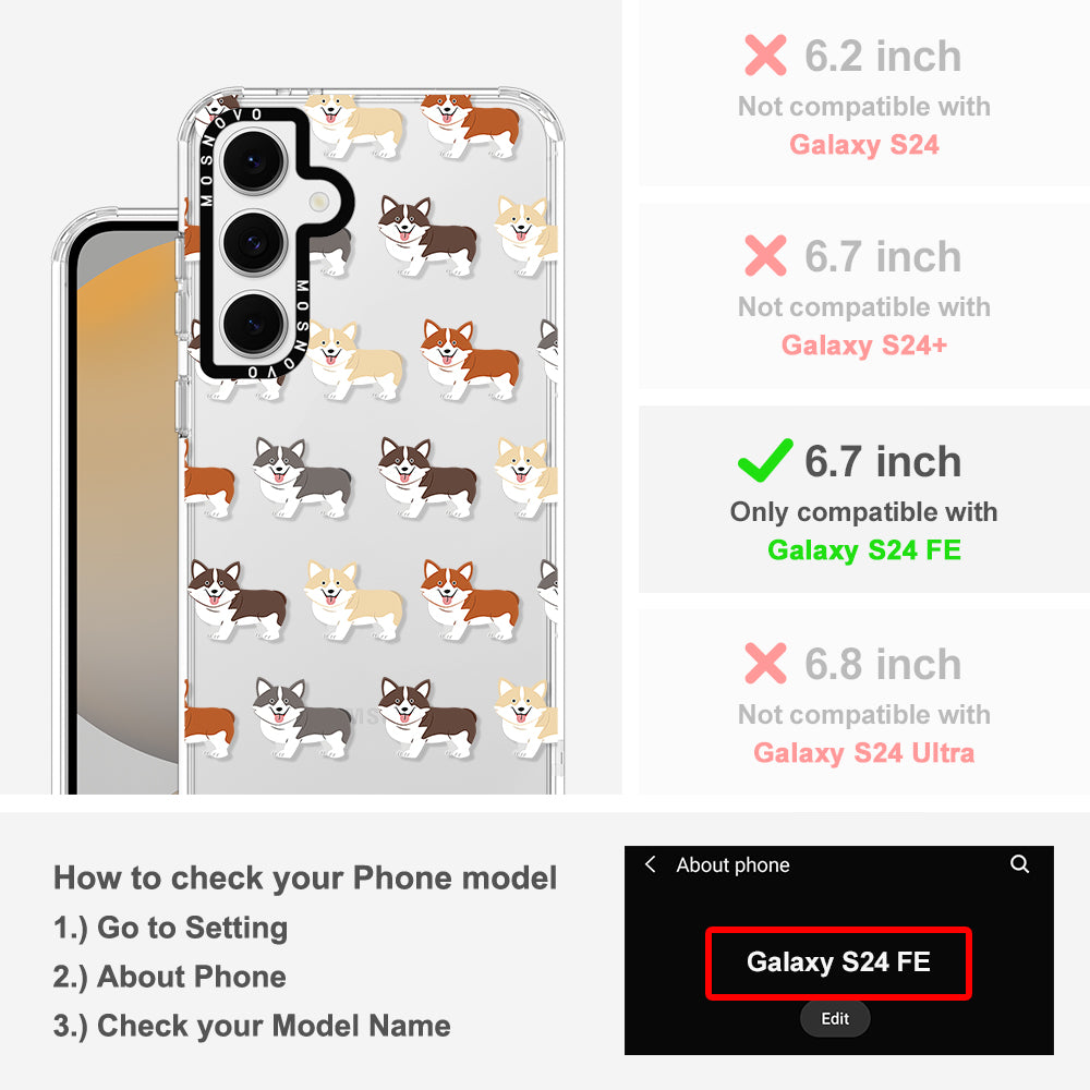 Cute Corgi Phone Case - Samsung Galaxy S24 FE Case - MOSNOVO