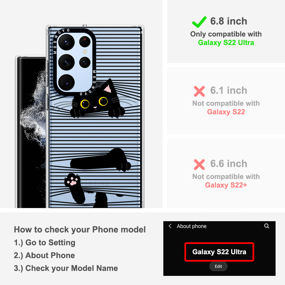 Hidden Black Cat Phone Case - Samsung Galaxy S22 Ultra Case