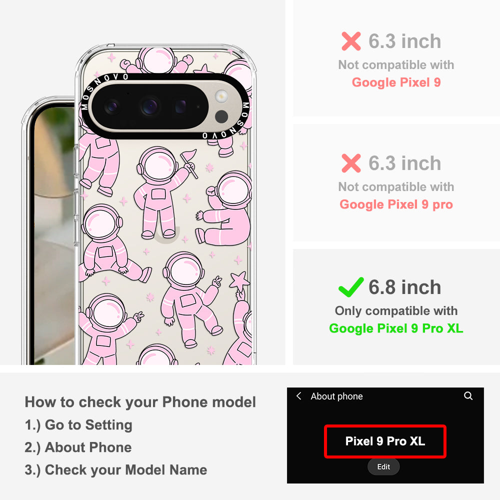 Pink Astronaut Phone Case - Google Pixel 9 Pro XL Case