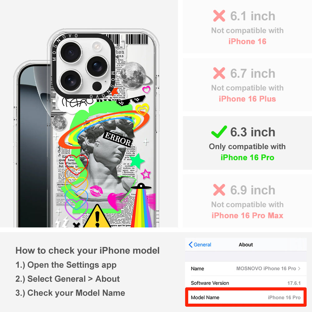 Error Statue Art Phone Case - iPhone 16 Pro Case - MOSNOVO