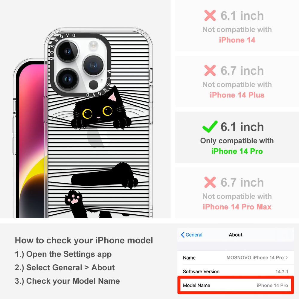 Hidden Black Cat Phone Case - iPhone 14 Pro Case