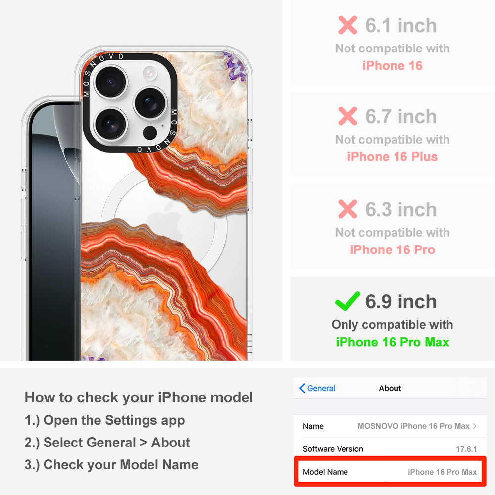 Agate Red Phone Case - iPhone 16 Pro Max Case - MOSNOVO