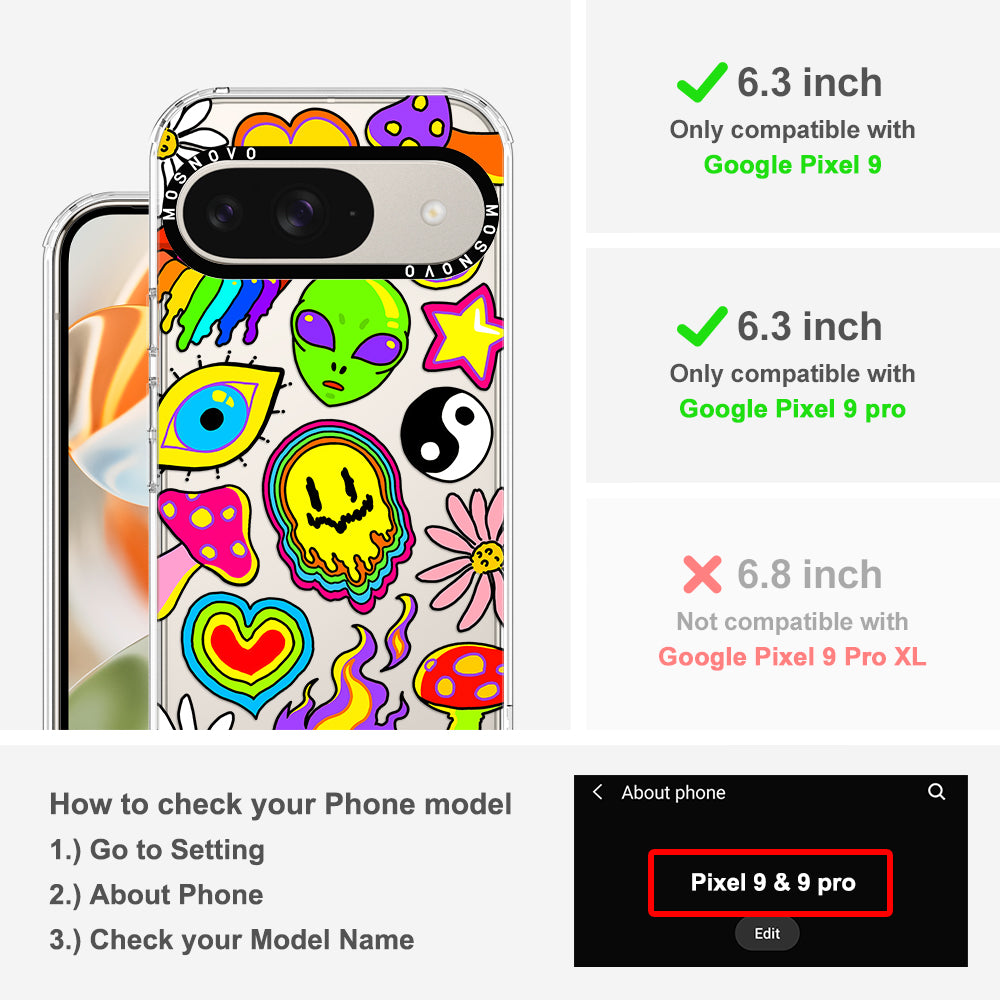 Hippie Sticker Phone Case - Google Pixel 9 Pro Case