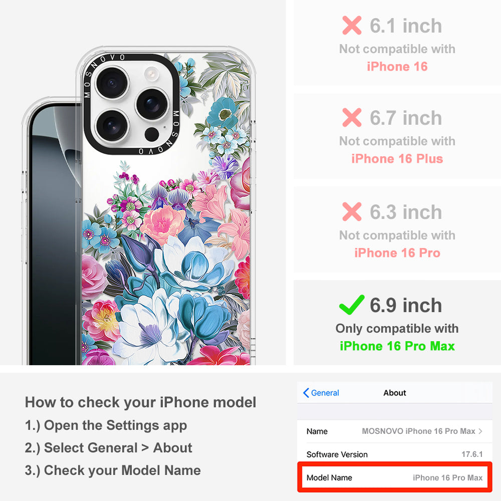 Magnolia Flower Phone Case - iPhone 16 Pro Max Case - MOSNOVO