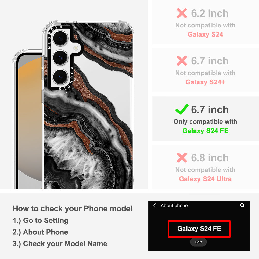Black Agate Phone Case - Samsung Galaxy S24 FE Case - MOSNOVO