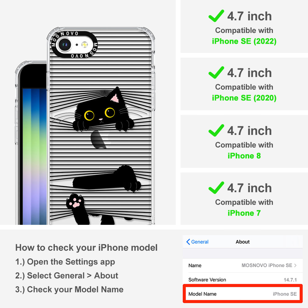 Hidden Black Cat Phone Case - iPhone SE 2022 Case