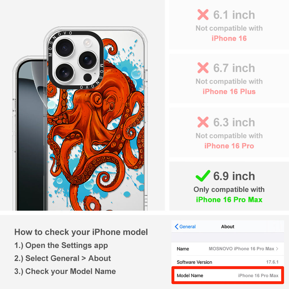 Octupus Phone Case - iPhone 16 Pro Max Case - MOSNOVO