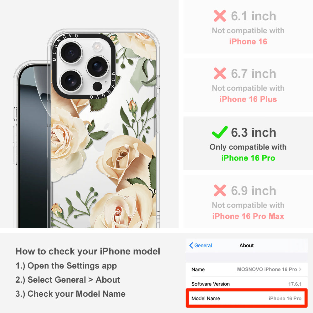 Champagne Roses Phone Case - iPhone 16 Pro Case - MOSNOVO