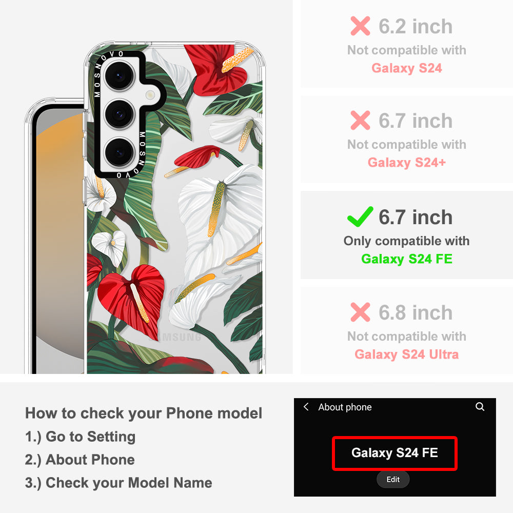 Anthurium Phone Case - Samsung Galaxy S24 FE Case - MOSNOVO
