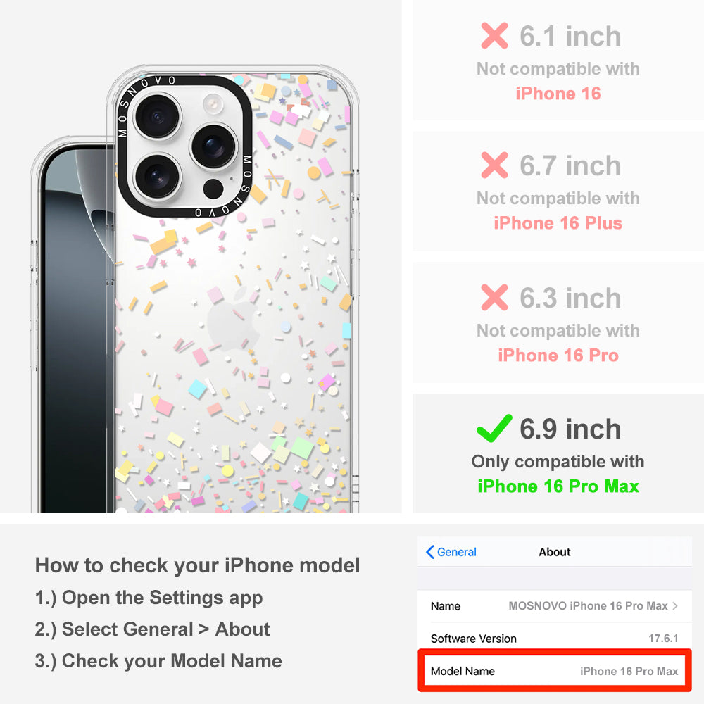 Confetti Phone Case - iPhone 16 Pro Max Case - MOSNOVO