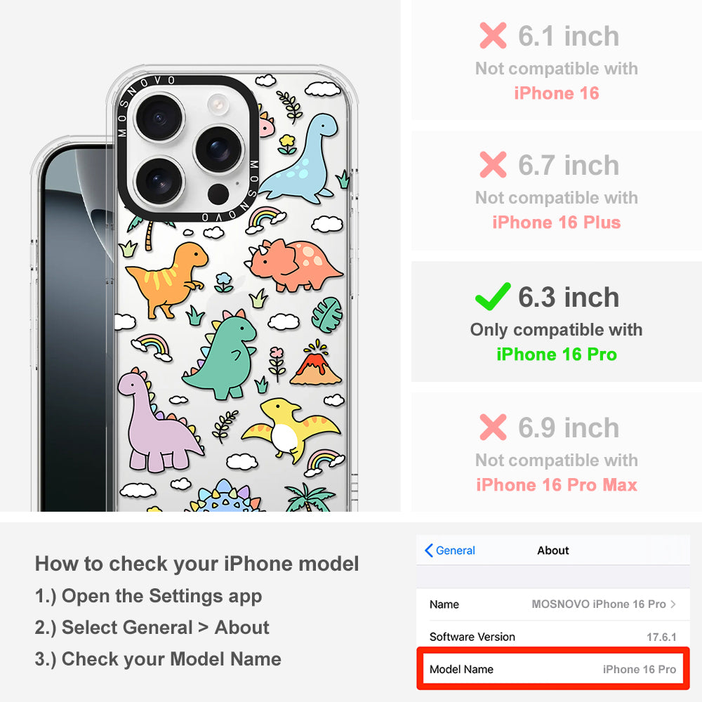 Cute Dinosaur World Phone Case - iPhone 16 Pro Case - MOSNOVO