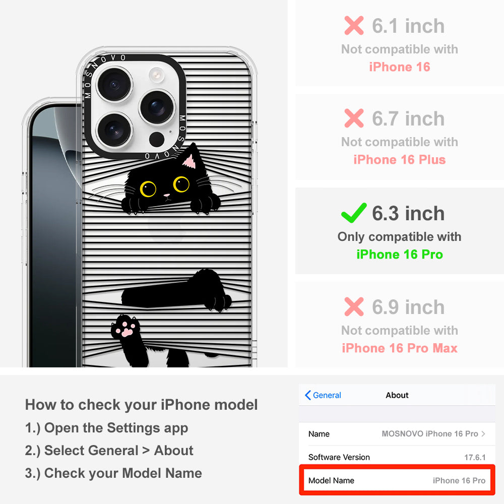 Hidden Black Cat Phone Case - iPhone 16 Pro Case